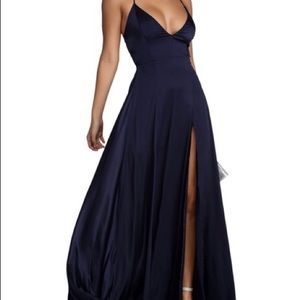 Vera satin lace up dress